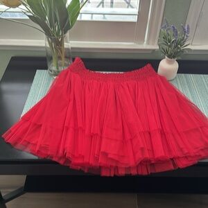 Red Anthropologie Tulle skirt